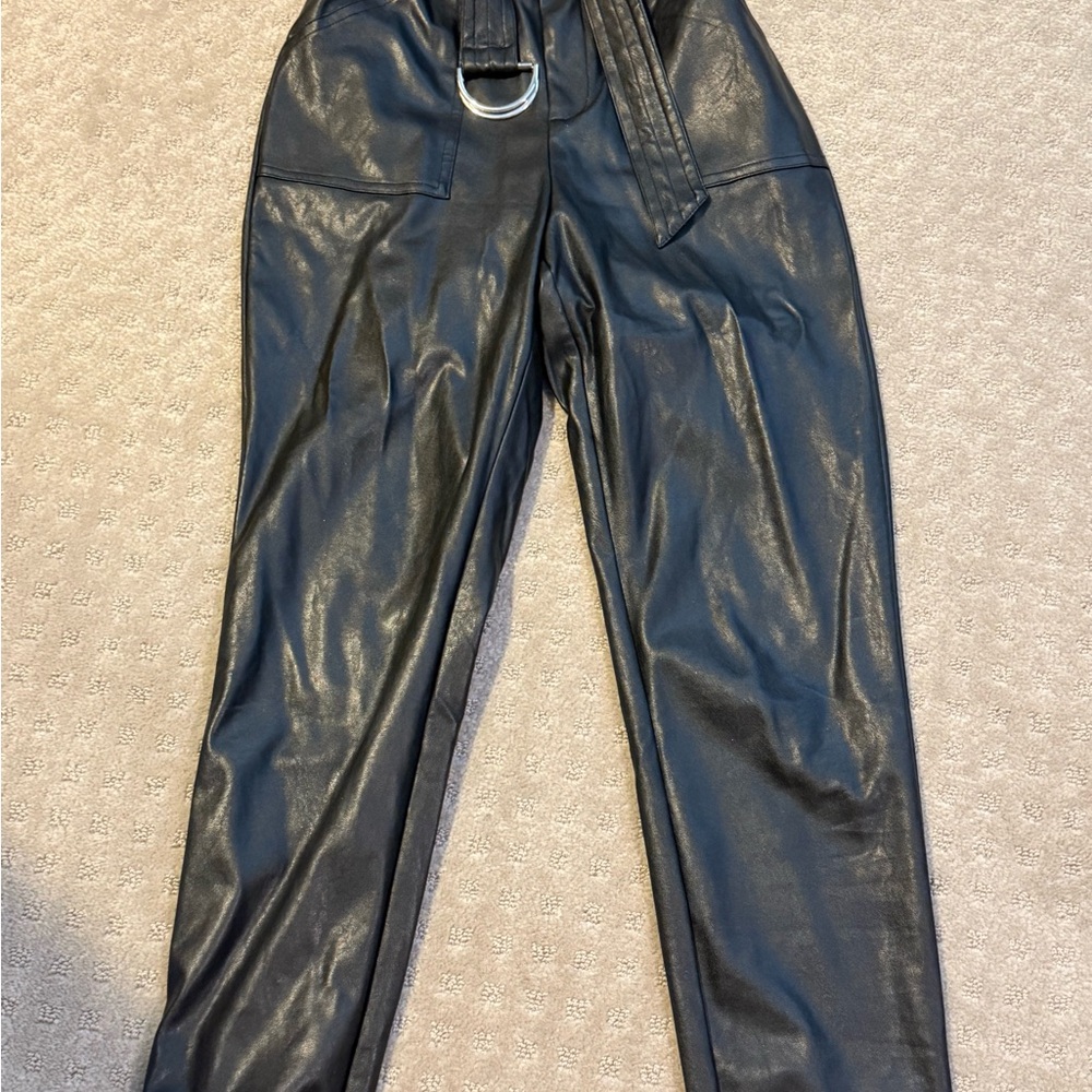 Superdown Black Leather Pants from Revolve